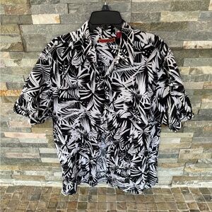 Havanera Black and White Tropical Shirt